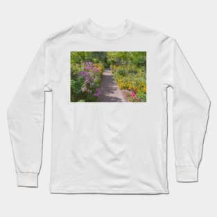 Vibrant Flowers Along Garden Path Long Sleeve T-Shirt